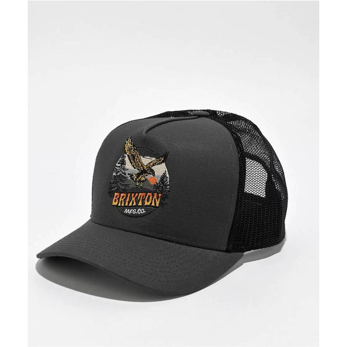ブリクストン Brixton 【 Ridgewood Charcoal & Black Trucker Hat Men's Charcoal 】 チャコール 黒色 ブラック トラッカー メンズ チャコール