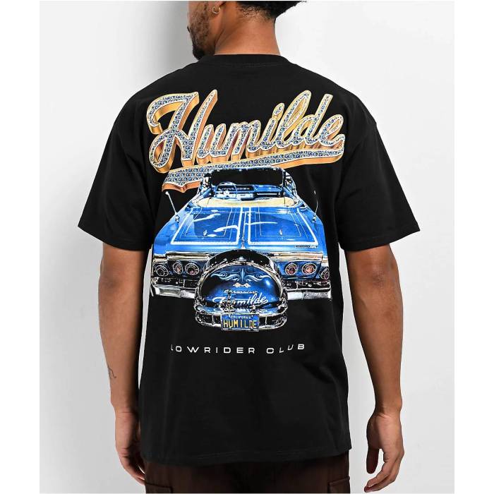 【★百貨店SALE★6/11真夜中2時迄】Rancho Humilde 【 Lowrider Black T-Shirt Men\u0027s Black 】 黒いこと 黒いこと ティーシャツ メンズ 黒いこと 黒いこと