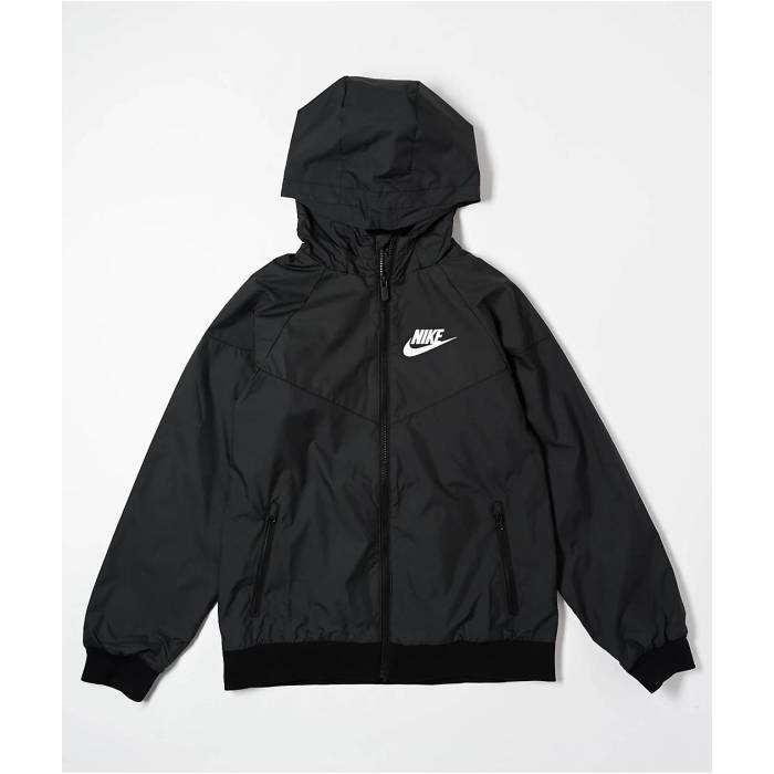 【★百貨店SALE★6/11真夜中2時迄】ナイキ Nike 【 Sportswear Kids Windrunner Black Windbreaker Jacket Kids\u0027 Black 】 Windrunner 気流伝令 黒いこと 黒いこと ウィンドブレーカー Jacket 上衣 黒いこと 黒いこと
