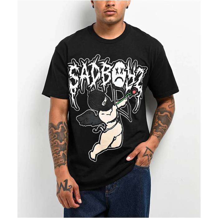 Sad Boyz 【 $Ad Boyz By Junior H Arrow Black T-Shirt Men's Black 】 アロー 黒色 ブラック Tシャツ メンズ 黒色 ブラック|スニケス
