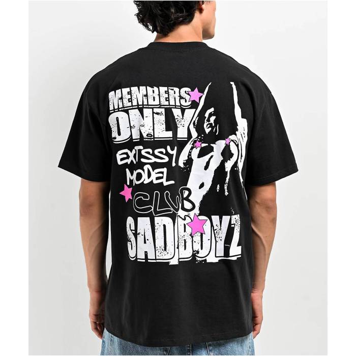 Sad Boyz 【 $Ad Boyz By Junior H Members Only Black T-Shirt Men's Black 】 黒色 ブラック Tシャツ メンズ 黒色 ブラック|スニケス