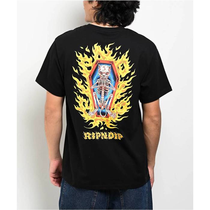 リップンディップ Ripndip 【 Burn In Heck Black T-Shirt Men\u0027s Black 】 黒いこと 黒いこと プルオーバー メンズ 黒いこと 黒いこと