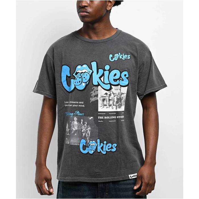 【★百貨店SALE★6/11真夜中2時迄】Cookies Clothing 【 Cookies X The Rolling Stones Arch Black Wash T-Shirt Men\u0027s Black 】 黒いこと 黒いこと ティーシャツ メンズ 黒いこと 黒いこと