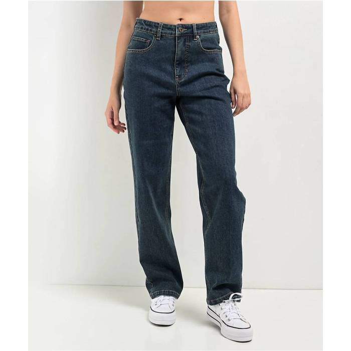 Freeworld 【 Beach Straight Leg Blue Denim Jeans Women's Dark Blue 】 青色 ブルー デニム ジーンズ レディース 青色 ブルー