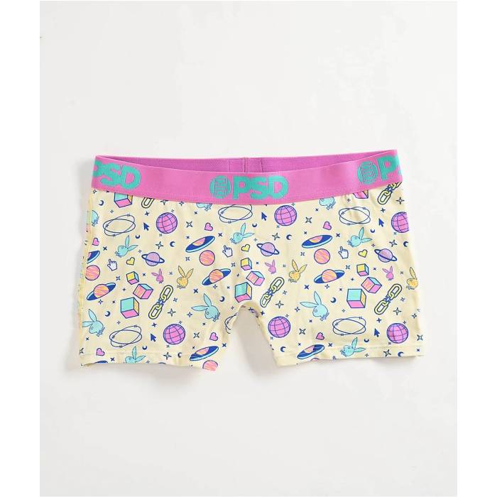 【★百貨店SALE★6/11真夜中2時迄】ピーエスディーアンダーウェア Psd Underwear 【 Psd X Playboy Iconz Modal Yellow Boyshort Underwear Women\u0027s Pink 】 yellow 黄味がかった・黄色 アンダー御召しもの 下着類 レディース pink さくら色