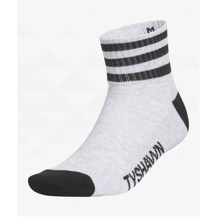 アディダス Adidas 【 Originals Tyshawn White Light Grey Heather & Black 3 Pack Ankle Socks Men's Multicolor 】 オリジナルス 白色 ホワイト 灰色 グレー heather ヘザー 黒色 ブラック ソックス・靴下 メンズ