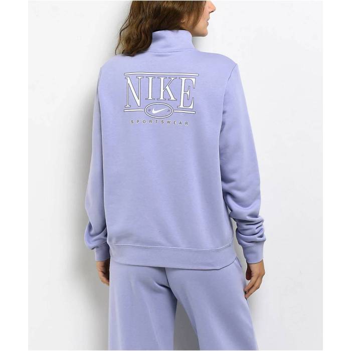 ナイキ Nike 【 Sportswear Club Purple Fleece Quarter Zip Sweatshirt Women's Purple 】 クラブ Purple 紫・パープル フリース スウェット トレーナー レディース Purple 紫・パープル|スニケス