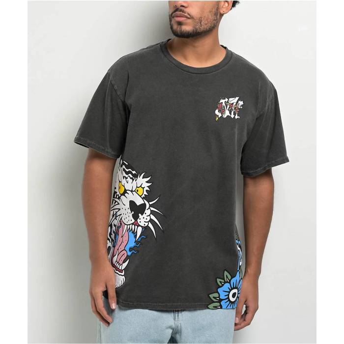 Ninth Hall 【 Y2K Tattoo Flash Black Wash T-Shirt Men's Charcoal 】 黒色 ブラック Tシャツ メンズ チャコール|スニケス