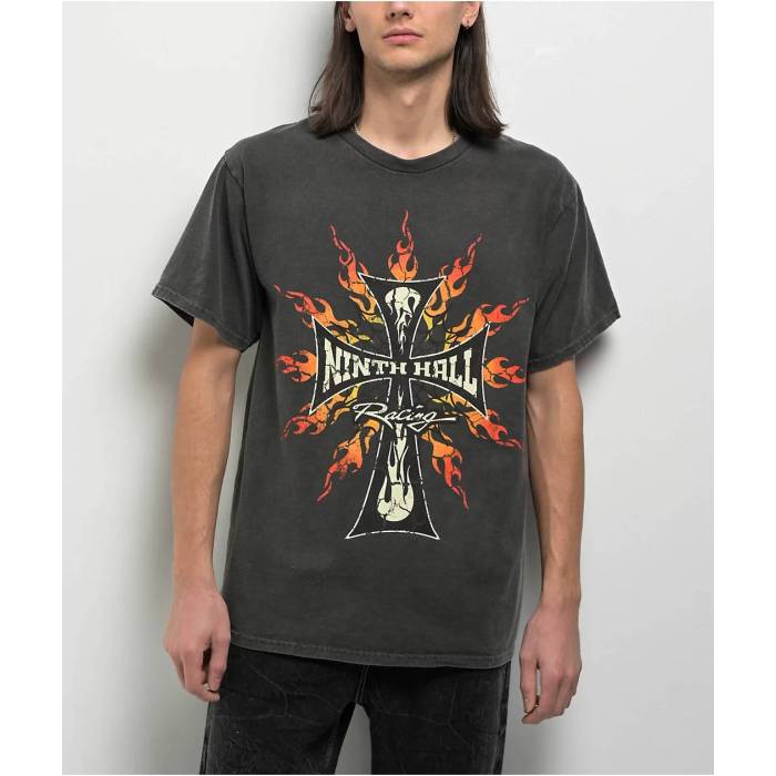 【★百貨店SALE★6/11真夜中2時迄】Ninth Hall 【 Chopper Charcoal T-Shirt Men\u0027s Charcoal 】 クリーヴァ 濃灰色 ティーシャツ メンズ 濃灰色