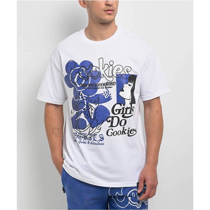 【★百貨店SALE★6/11真夜中2時迄】Cookies Clothing 【 Cookies Florist White T-Shirt Men\u0027s White 】 白いこと 白いこと ティーシャツ メンズ 白いこと 白いこと