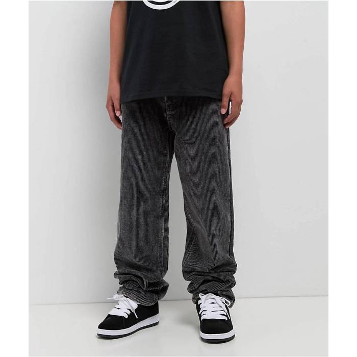 【★百貨店SALE★6/11真夜中2時迄】帝国 Empyre 【 Kids Black Wash Corduroy Loose Fit Pants Kids\u0027 Black 】 黒いこと 黒いこと コール天 黒いこと 黒いこと