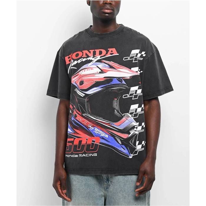 【★百貨店SALE★6/11十二時2時迄】Jt Racing 【 X Honda Gamble Black Washed T-Shirt Men\u0027s Black 】 黒いこと 黒いこと プルオーバー メンズ 黒いこと 黒いこと