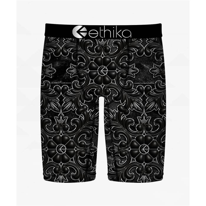 【★百貨店SALE★6/11真夜中2時迄】エシカ Ethika 【 Kids Chromepuff Boxer Briefs Kids\u0027 Black 】 黒いこと 黒いこと