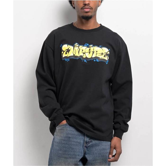【★百貨店SALE★6/11真夜中2時迄】帝国 Empyre 【 Graff Animals Black Long Sleeve T-Shirt Men\u0027s Black 】 黒いこと 黒いこと Sleeve 衣袂 ティーシャツ メンズ 黒いこと 黒いこと
