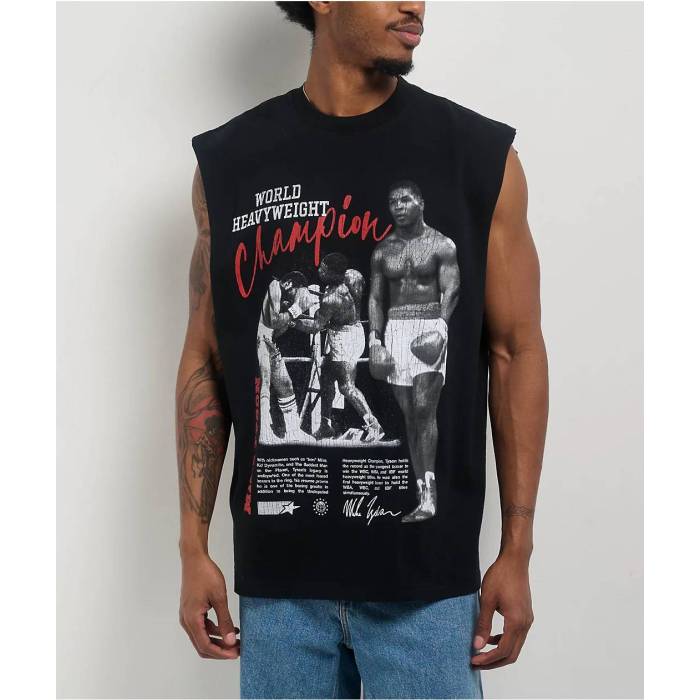Mike Tyson Collection 【 Mike Tyson Sawed Off Hands Black Tank Top Men\u0027s Black 】 黒いこと 黒いこと 貯蔵タンクいの一番 メンズ 黒いこと 黒いこと