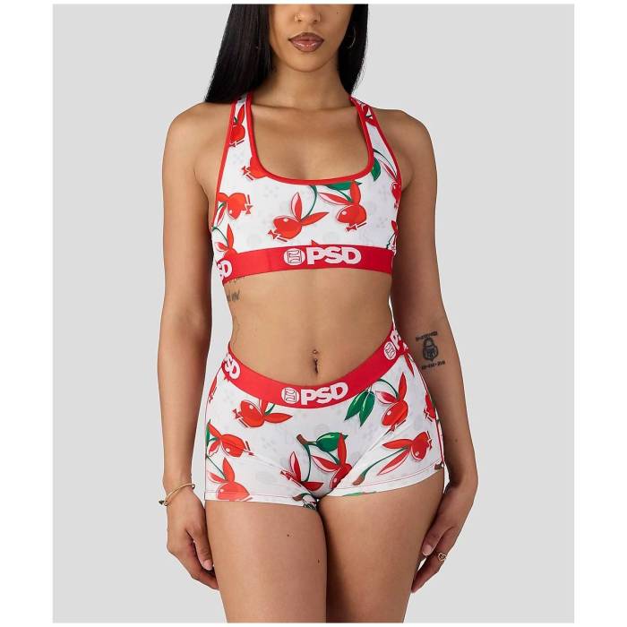 【★百貨店SALE★6/11真夜中2時迄】ピーエスディーアンダーウェア Psd Underwear 【 Psd X Playboy Cherry Lux Boyshort Underwear Women\u0027s Red 】 アンダー御召しもの 下着類 レディース Red 赤・赤いこと