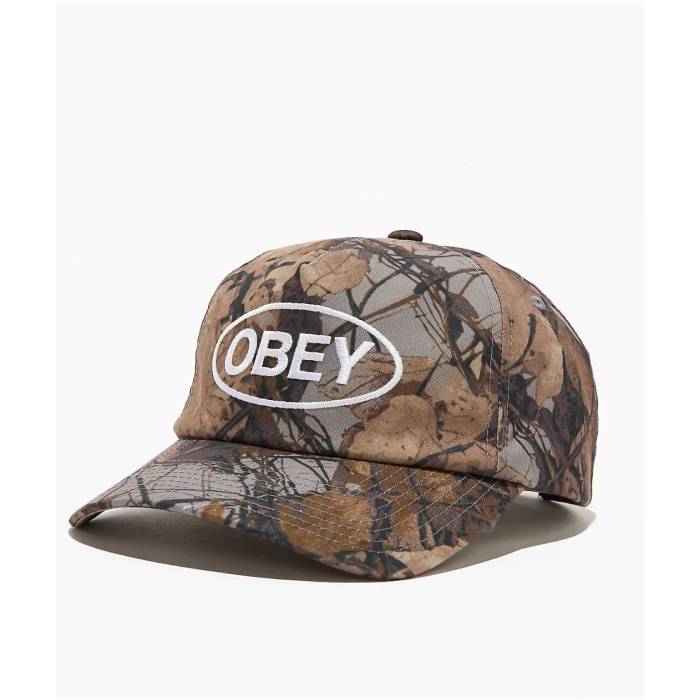 【★百貨店SALE★6/11真夜中2時迄】オベイ Obey 【 Oval Fence Camo Strapback Hat Men\u0027s Dark Green 】 家鴨柄 メンズ green 緑・緑であること