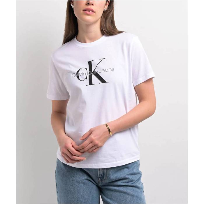 カルバンクライン Calvin Klein 【 Classic Logo White T-Shirt Women\u0027s White 】 古典派音楽 ロゴタイプ 白いこと 白いこと プルオーバー レディース 白いこと 白いこと