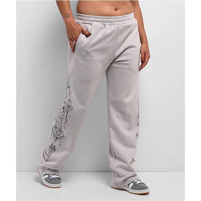 Insomnia Visuals 【 Double Cross Grey Sweatpants Women's Grey 】 灰色 グレー ロングタイツ レディース 灰色 グレー