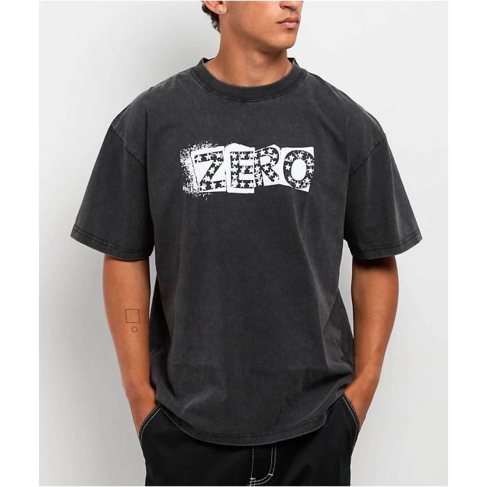 【★百貨店SALE★6/11真夜中2時迄】Zero 【 Punk Stars Black Wash T-Shirt Men\u0027s Black 】 スターズ 黒いこと 黒いこと ティーシャツ メンズ 黒いこと 黒いこと