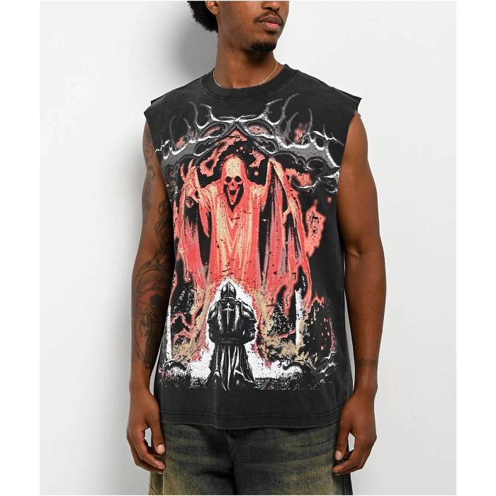 Vitriol 【 Sworn Black Wash Tank Top Men\u0027s Black 】 黒いこと 黒いこと 貯蔵タンクいの一番 メンズ 黒いこと 黒いこと