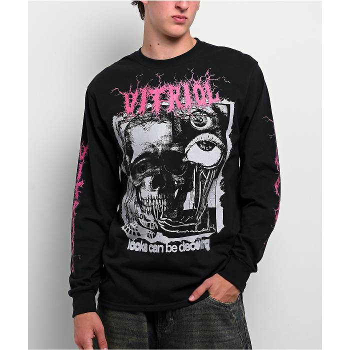 【★百貨店SALE★6/11真夜中2時迄】Vitriol 【 Gritty Scene Black Long Sleeve T-Shirt Men\u0027s Black 】 黒いこと 黒いこと Sleeve 衣袂 ティーシャツ メンズ 黒いこと 黒いこと