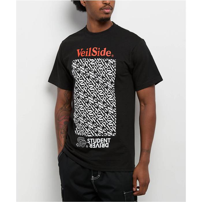 【★百貨店SALE★6/11十二時2時迄】Student Driver 【 X Veilside V2 Black T-Shirt Men\u0027s Black 】 黒いこと 黒いこと プルオーバー メンズ 黒いこと 黒いこと