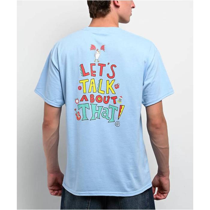【★百貨店SALE★6/11十二時2時迄】Mythical 【 Let\u0027s Talk About That Light Blue T-Shirt Men\u0027s Light Pastel Blue 】 青み 青色 プルオーバー メンズ 青み 青色