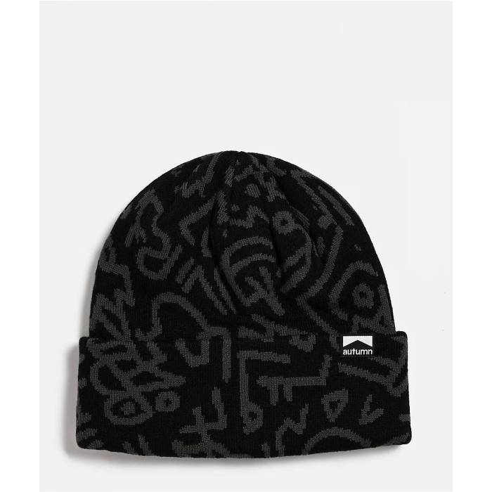 Autumn 【 Soul Camo Black Beanie Men's Black 】 カモ柄 黒色 ブラック キャップ 帽子 メンズ 黒色 ブラック|スニケス
