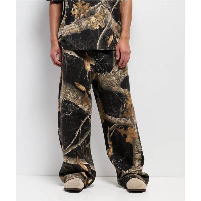 【★百貨店SALE★6/11夜夜中2時迄】帝国 Empyre 【 X Realtree Edge Colors Black Camo Baggy Sweatpants Men\u0027s Black 】 黒いこと 黒いこと 間鴨柄 ロングタイツ メンズ 黒いこと 黒いこと