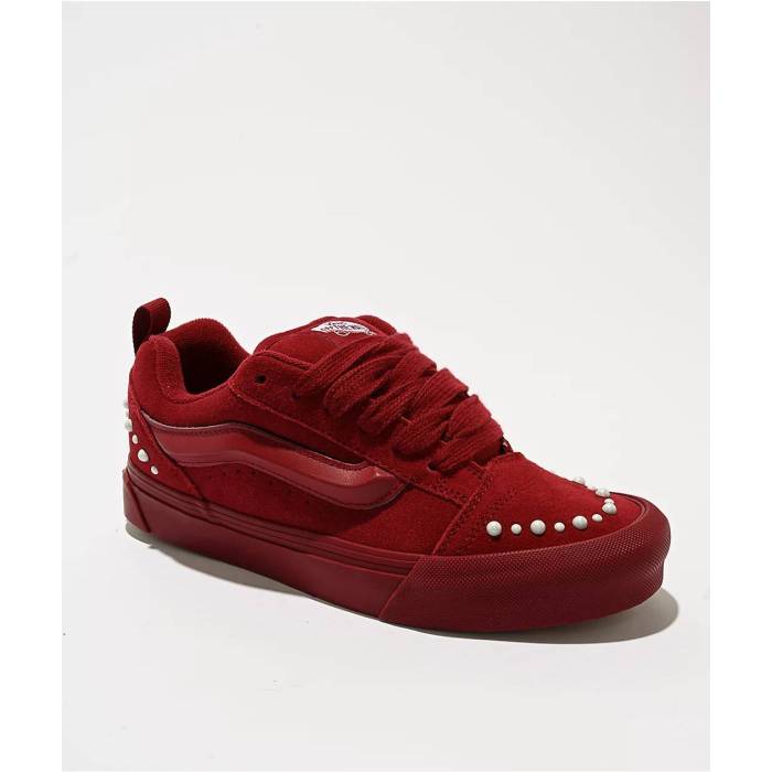 ヴァンズ Vans 【 Knu Skool Pearls Bordeaux Red Skate Shoes Men's Dark Red 】 Red 赤・レッド Skate スケート シューズ 運動靴 メンズ Red 赤・レッド