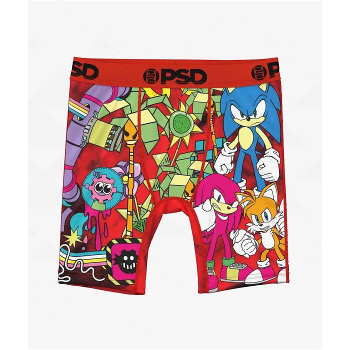 ピーエスディーアンダーウェア Psd Underwear 【 Psd X Sonic The Hedgehog Kids Pop Boxer Briefs Kids\u0027 Multicolor 】