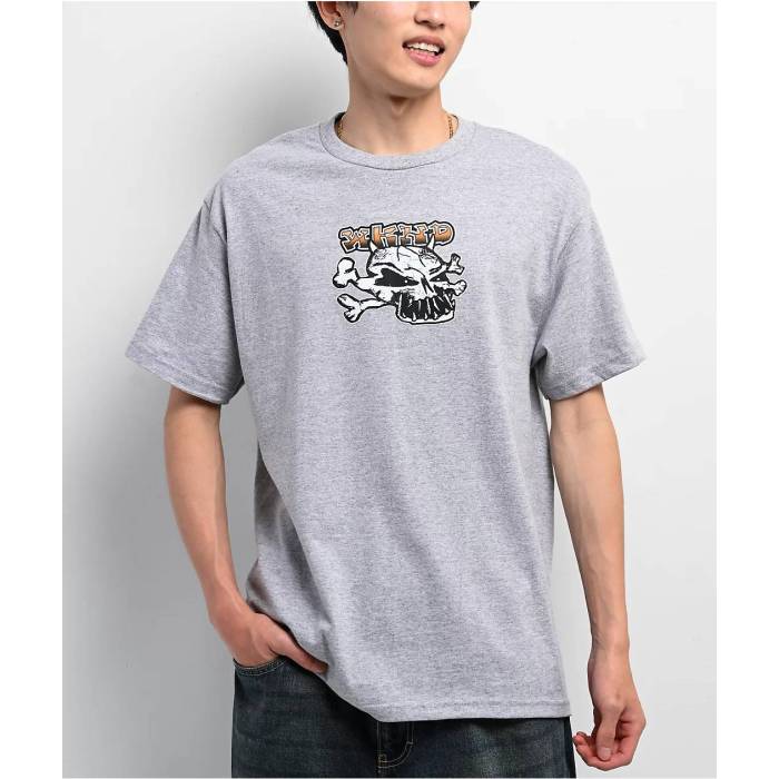 【★百貨店SALE★6/11真夜中2時迄】Wknd Skateboards 【 Wknd Skull Heather Grey T-Shirt Men\u0027s Dark Grey 】 heather ギョリュウモドキ 薄墨色 薄墨色 ティーシャツ メンズ 薄墨色 薄墨色