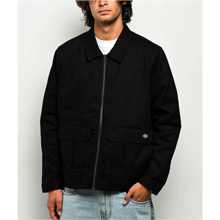 ディッキーズ Dickies 【 Utility Service Black Twill Jacket Men's Black 】 黒色 ブラック Jacket ジャケット メンズ 黒色 ブラック|スニケス