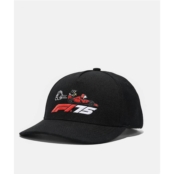 【★百貨店SALE★6/11真夜中2時迄】Formula 1 【 X Peanuts Snoopy Black Snapback Hat Men\u0027s Black 】 黒いこと 黒いこと Snapback スナップバック 御徒面子 メンズ 黒いこと 黒いこと
