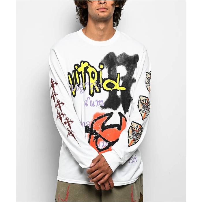【★百貨店SALE★6/11真夜中2時迄】Vitriol 【 Feral White Long Sleeve T-Shirt Men\u0027s White 】 白いこと 白いこと Sleeve 衣袂 ティーシャツ メンズ 白いこと 白いこと