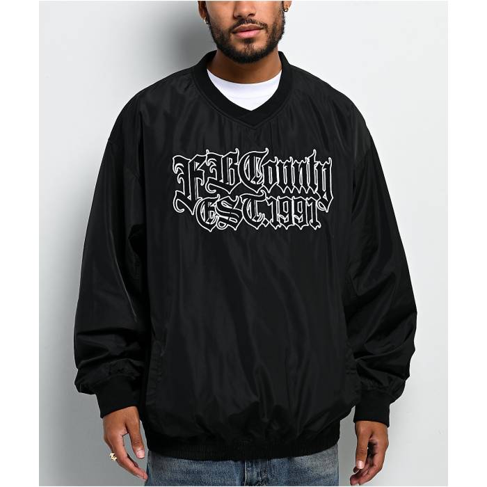 Fb County 【 Black Pullover Windbreaker Men Black 】 黒色 ブラック ウィンドブレーカー メンズ 黒色 ブラック