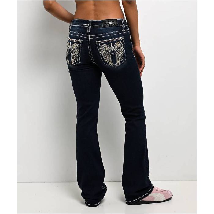【★百貨店SALE★6/11十二時2時迄】ミスミー Miss Me 【 Wing Medium Blue Wash Bootcut Jeans Women\u0027s Medium Blue 】 青み 青色 デニム レディース 青み 青色