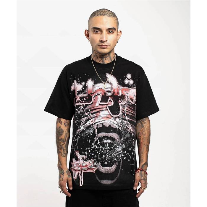 Th3M 【 Mummy Rhinestone Black T-Shirt Men's Black 】 黒色 ブラック Tシャツ メンズ 黒色 ブラック