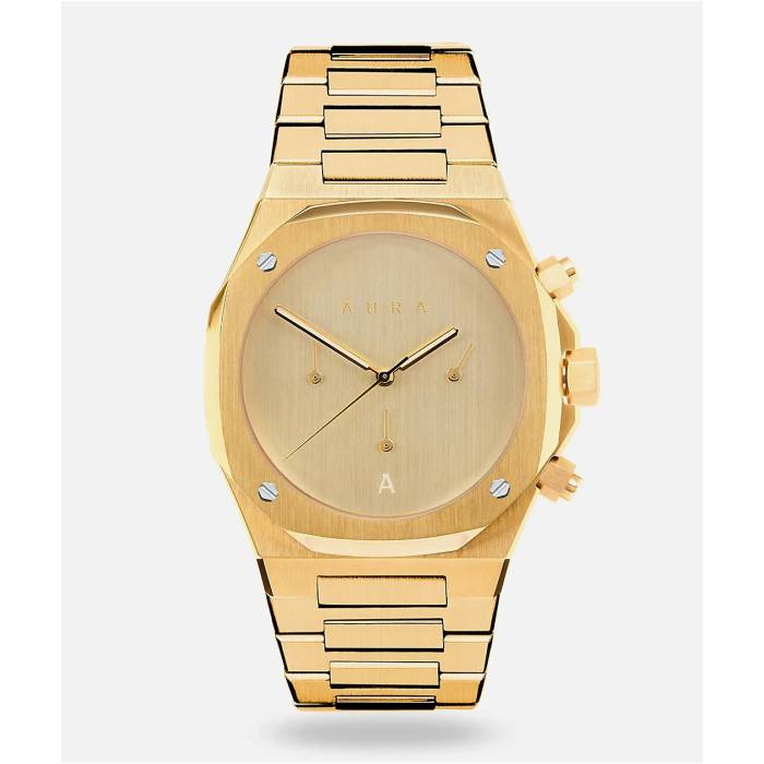 Aura Watches 【 Aura Chronograph 1023 Gold Analog Watch Men's Gold 】 オーラ ゴールド Watch ウォッチ・時計 メンズ ゴールド