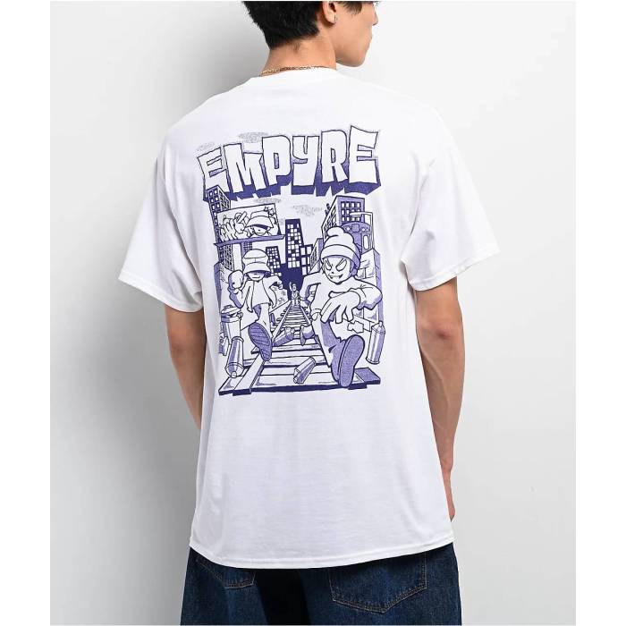 【★百貨店SALE★6/11真夜中2時迄】帝国 Empyre 【 Runners White T-Shirt Men\u0027s White 】 白いこと 白いこと ティーシャツ メンズ 白いこと 白いこと