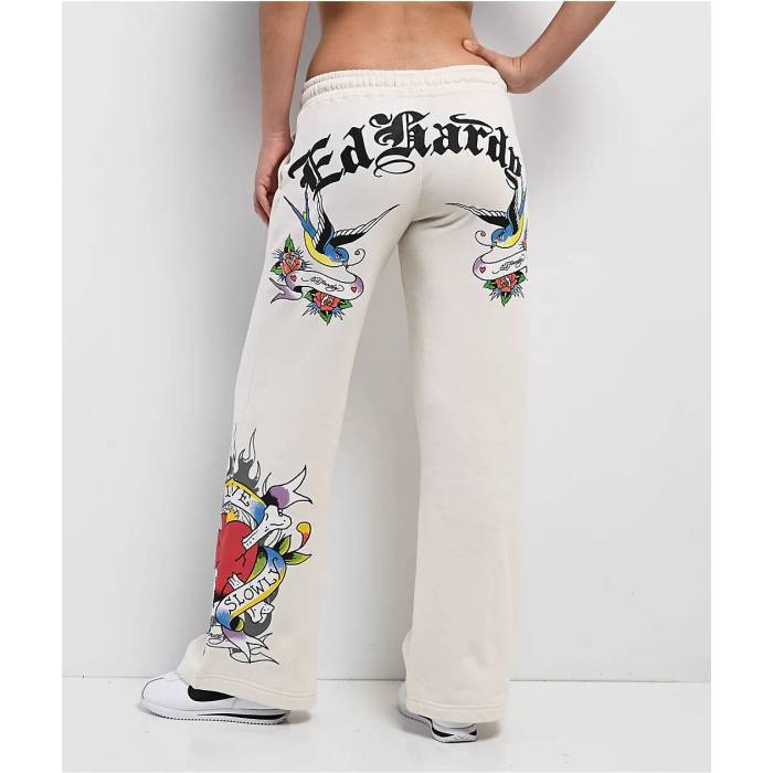 エドハーディー Ed Hardy 【 Love Kills Slowly Birds Ivory Sweatpants Women's Natural 】 アイボリー ロングタイツ レディース ナチュラル|スニケス