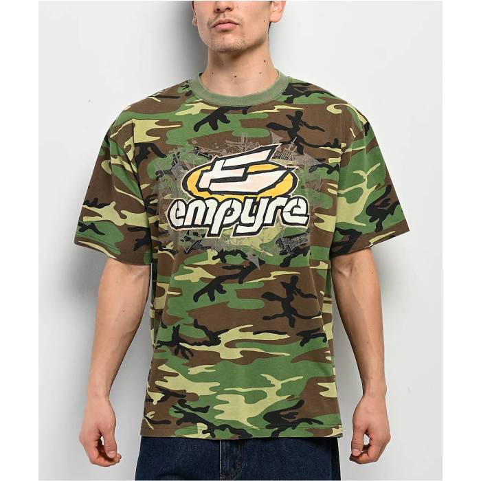 帝国 Empyre 【 Makio Green Camo T-Shirt Men\u0027s Green 】 green 緑・緑であること 家鴨柄 プルオーバー メンズ green 緑・緑であること