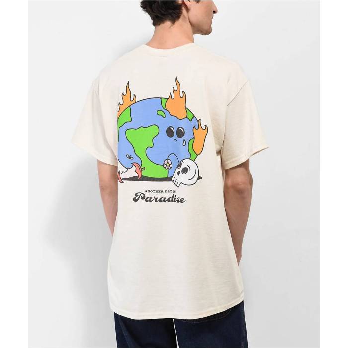 【★百貨店SALE★6/11真夜中2時迄】A.lab 【 Trash Fire Cream T-Shirt Men\u0027s Natural 】 火の手 皮膚軟化剤 ティーシャツ メンズ 自然的