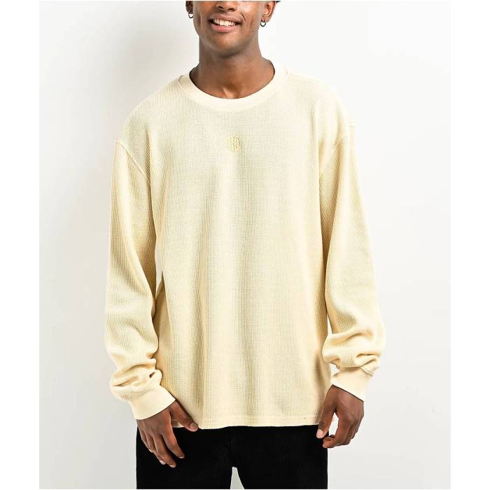 Ninth Hall Fundamentals 【 Thermal Birch Boxy Long Sleeve T-Shirt Men's Natural 】 Sleeve スリーブ Tシャツ メンズ ナチュラル|スニケス