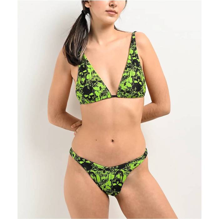 Swixxz 【 Grunge Skull Green Bikini Bottom Women's Green 】 green 緑・グリーン ズボン ボトムス レディース green 緑・グリーン