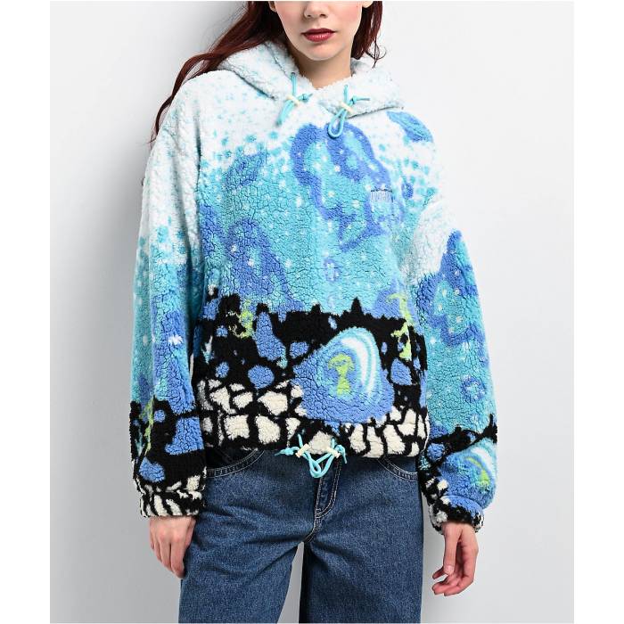 【★百貨店SALE★6/11真夜中2時迄】A.lab 【 Kadley Icey Outer Space Sherpa Hoodie Women\u0027s Light Pastel Blue 】 フーディー パーカー レディース 青碧 青碧