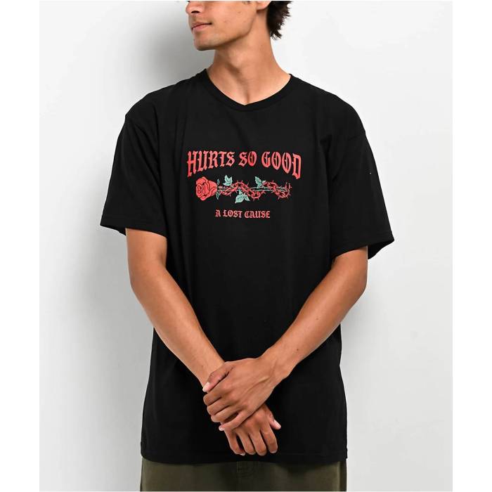 A Lost Cause 【 Hurts So Good Black T-Shirt Men's Black 】 黒色 ブラック Tシャツ メンズ 黒色 ブラック｜スニケス