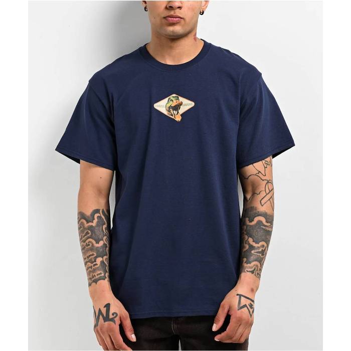 【★百貨店SALE★6/11真夜中2時迄】Dravus 【 Quack Navy Blue T-Shirt Men\u0027s Navy 】 紺色 米国海軍 青碧 青碧 ティーシャツ メンズ 紺色 米国海軍