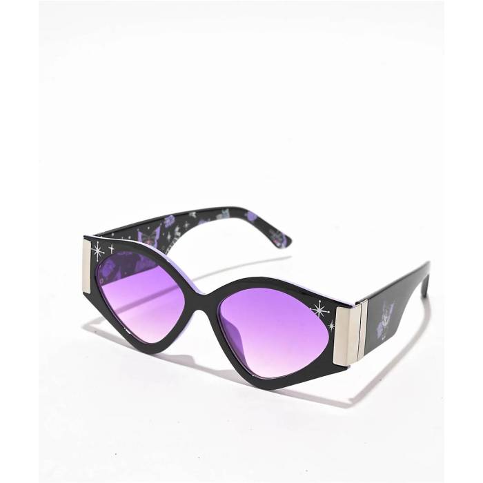 Sunscape Eyewear 【 Sunscape X Kuromi Cat Eye Black Sunglasses Women's Black 】 黒色 ブラック サングラス レディース 黒色 ブラック